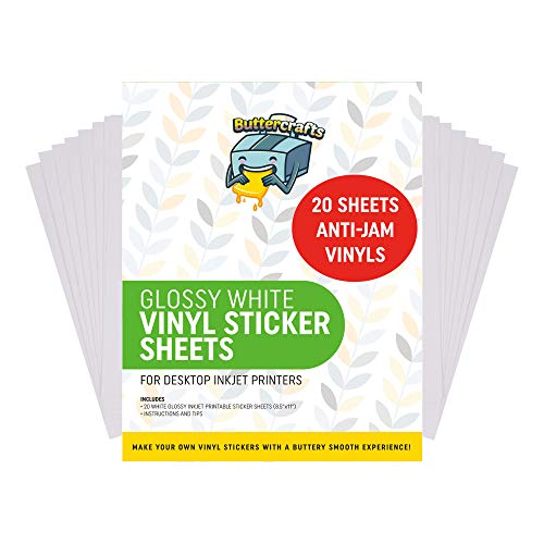 Printable Vinyl for Inkjet Printer (Glossy White | Waterproof | 20 Sheets) - Printable Vinyl ...