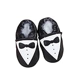 Baby Moccasins with Tuxedo Design for Boy Girl Infant Toddler Pre Walker Crib Shoe with Embellished Design (XLarge (5.9 Inches))