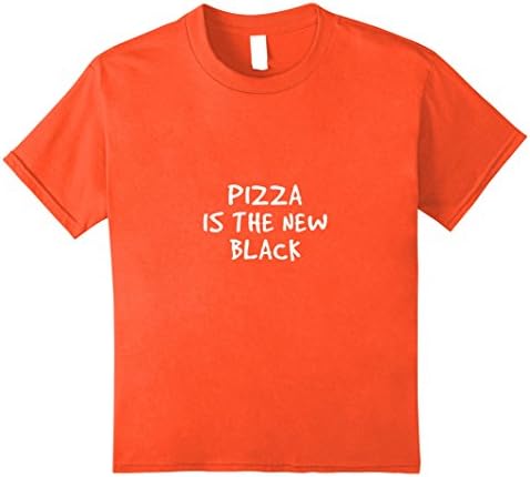 Kids Pizza shirt pizza is the new black funny food tee 10 Orange