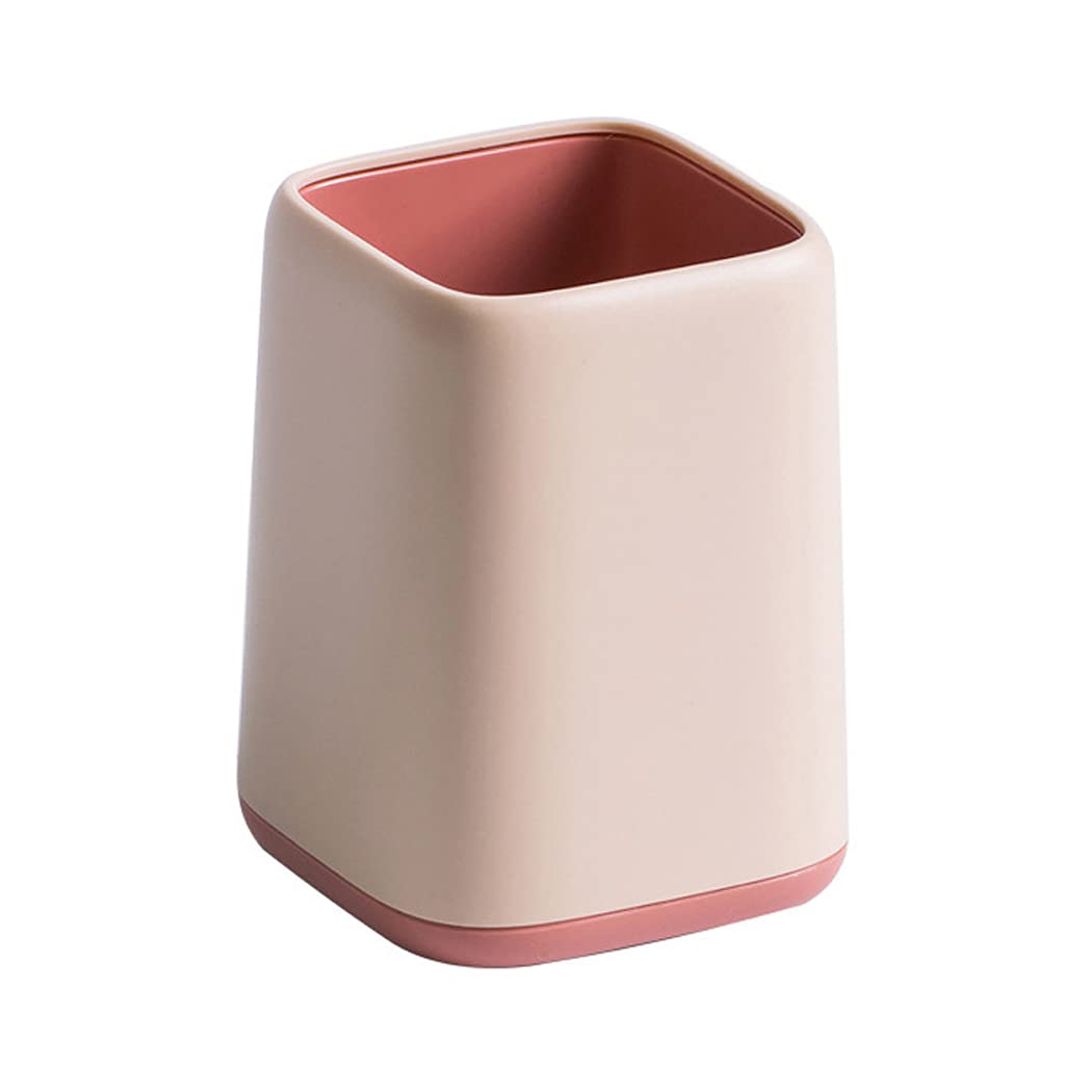 Abcsea 1 Piece Pencil Cup Holder for Desk, Pen Pot for Desk, Pen Holder Cup Set, Two-Color Pen Organizer, Pen Holder Cup Storage, Khaki