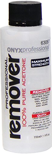 Onyx Professional 100% Acetone Nail Polish Remover 4 oz - Removes Artificial Nails, Nail Polish, Nail Glue & Glitter Polish