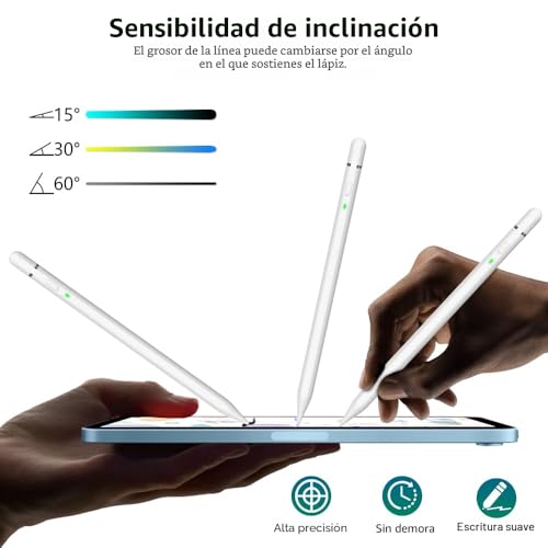 Pencil 1st Generation for iPad A16 (2018-2025): with USB C Fast Charging - Tilt and Palm Rejection - Pencil for iPad 11/10/9/8/7/6 - Air 3/4/5/M2/M3 - Mini 5~7 - Pro 11"/12.9"/M4