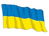 AV Ukraine Flag Waving Sticker, Ukraine