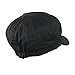 FLH Lightweight newsboy Cabbie Hat w/Braided Trim, Irish IVY Gatsby Cap – Black One Size