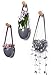 Mkono Ceramic Hanging Planter Modern Succulent Air Plant Flower Pot Wall Decor, Gray, Set of 3thumb 2