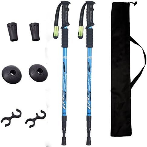 Trekking Poles, Pioneer Collapsible 2 Pack Aluminim Quick Lock Anti Shock Hiking / Walking Sticks