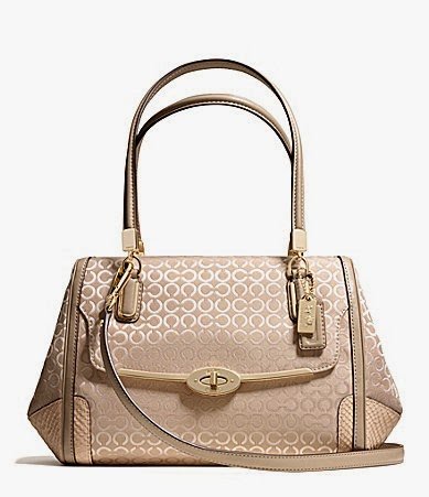 Madison Op Art Pearl Small Madeline Satchel Handbag 27848 (LI/Peach Rose) Coach