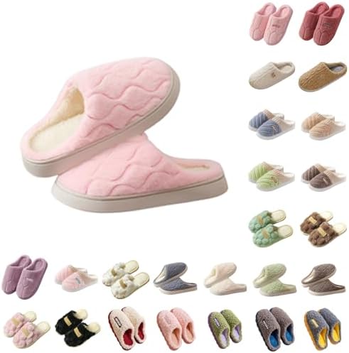 womens pink slippers Winter Slippers Women Fuzzy Warm Cozy Wide Fit Indoor Shoes Winter Soft Sole Comfortable Home Footwear For Ladies Memory Foam Non Slip Slippersindoor outdoor shoes women Pink 5