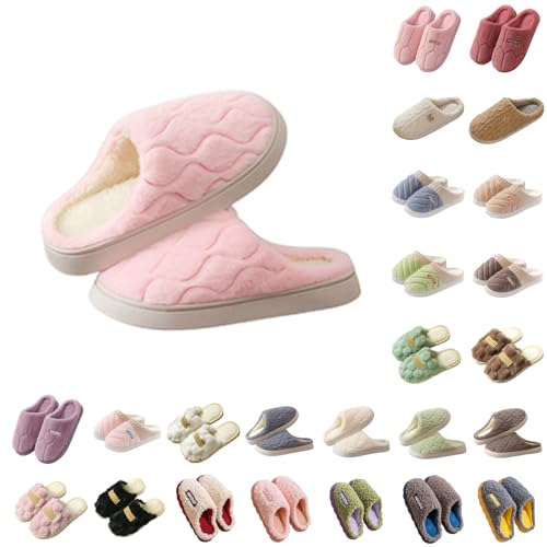 womens pink slippers Winter Slippers Women Fuzzy Warm Cozy Wide Fit Indoor Shoes Winter Soft Sole Comfortable Home Footwear For Ladies Memory Foam Non Slip Slippersindoor outdoor shoes women Pink 5
