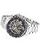 AMPM24 Men's Mechanical Watch Silver Steel Skeleton Dial Black Round PMW107