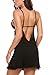 Avidlove Sexy Lingerie Women Chemise Lace Babydoll Full Slip Sleepwear Dress Black XX-Large