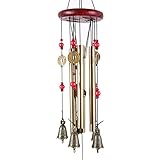 Patgoal Chinese Traditional Amazing 4 Tubes 5 Bells Bronze Yard Garden Outdoor Living Wind Chimes