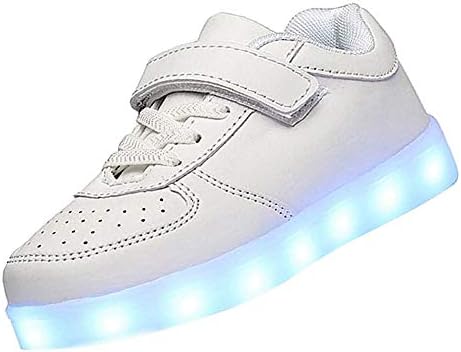 kealux Shiny Night USB Charging 7 Colors Lace Up LED Shoes Low Top Sport Sneaker