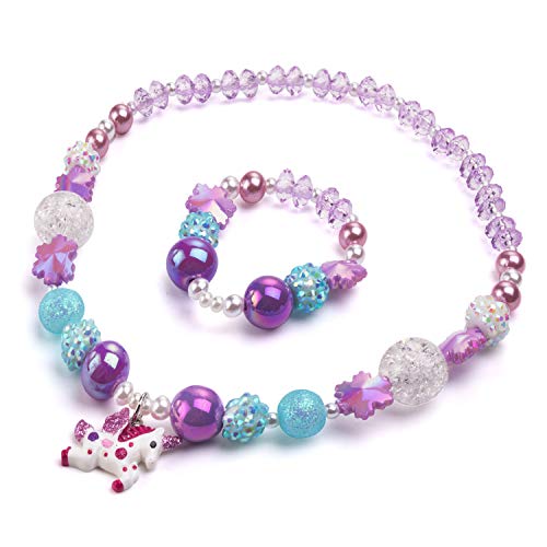 image for Brisk Cuteprn Bling Bling Unicorn Chunky Bubblegum Necklace, Unicorn F