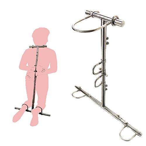 SM Stainless Steel Punishment Tools Kneeling penalizers Adult Sex Toys – Metal Full Body Bondage Handcuffs and Collar for Couple Role Playing Games,Male