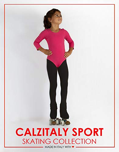 image for CALZITALY Girls Over The Boot Skating Pantyhose | Roller and Figure Sk
