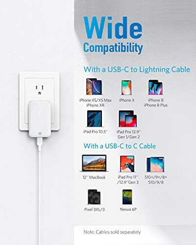 Anker 30W PIQ 3.0 & GaN Tech Power Delivery USB C Charger, PowerPort Atom III Slim Compact Type-C Charger for iPhone 11/11 Pro / 11 Pro Max/XR/XS/Max, Galaxy, Pixel, MacBook and More