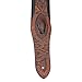 Walker & Williams SF-01 Copperhead Brown Textured Snakeskin Pattern Padded Guitar Strap with Snakehead For Acoustic, Electric, And Bass Guitars