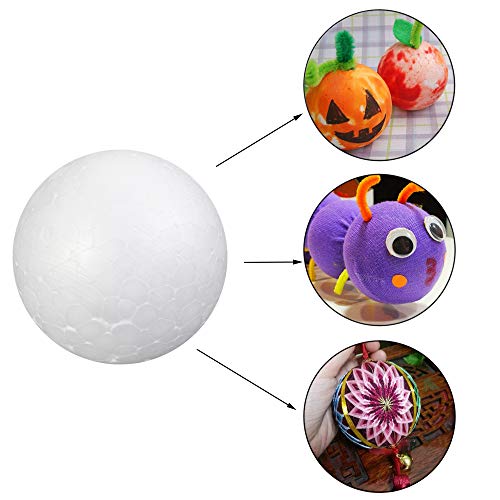 PRALB 100PCS Smooth and Round Foam Craft Balls, Polystyrene Foam Ball Makes Large DIY Ornaments, White, 5 Different Sizes (2CM, 3CM, 4CM, 5CM, 6CM) - Thumbnail 4