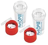 (2 Pack) Pill Travel Case Container w/ Leak-Proof Water Holder