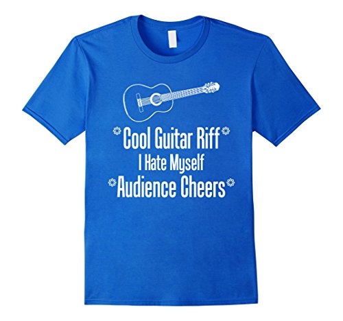 Mens Emo Electric Guitar Shredding Funny Metal Musician T Shirt Medium Royal Blue