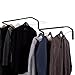 Wall Mounted Adjustable Durable Steel Clothes Rack Set of 2 Drying and Hanging Closet Bar Rail Organizer (Black)