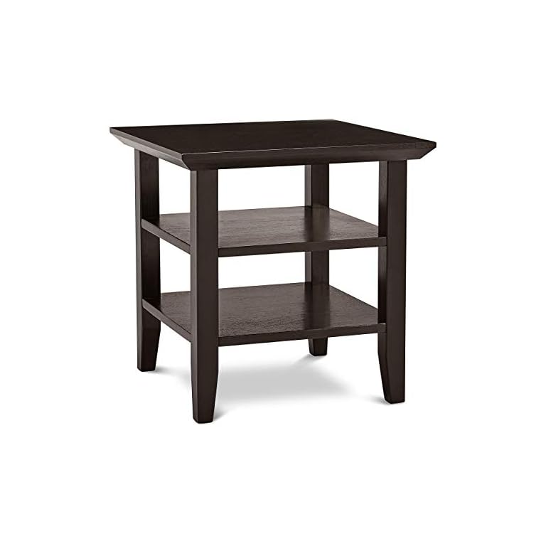 Civet Home Double Shelf EndTable, Black Black Deco