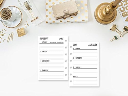 2018 Week on 2 page Horizontal Calendar Bundle by CityGirl Planners | Pocket size- 3.2″ w by 4.7″ h | Week on 2 page | (binder not included, refills only)