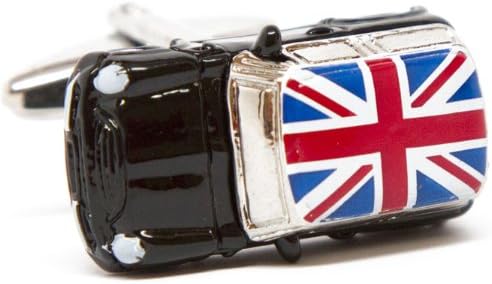 Special Limited Edition Silver Black Mini Cooper with Union Jack Flag Cufflinks Cuff Links