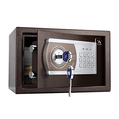 TIGERKING Personal Safe Security Digital Lock Box Key Combination Code Safe Box Steel Money Box