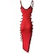 YOMISOY Women Summer Bandage Hollow Out Backless Solid Spaghetti Strap Long Maxi OUtfits Dress,Red,Large
