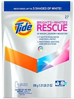 Tide Brights and Whites Rescue Laundry Pacs In-Wash Detergent Booster, 27 Count - Pack of 2