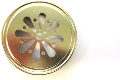 Gold Daisy Cutout Metal Straw Holder Lids for Mason Jars (24)
