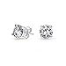 2CT Round Brilliant Cut Solitaire Stud Earrings Unisex Girlfriend 4 Prong .925 Sterling Silver 7MM