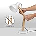 AWEHIRU Tomons Wood Adjustable Head Desk Lamp, Designer Table Lamp, Reading Lights, Study Lamp, Work Lamp, Office Lamp, Bedside Nightstand Lamp - White