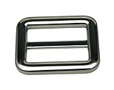 Generic Metal Silvery Rectangle Buckle with Fixed Bar 1.25