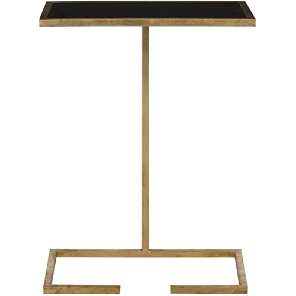 SAFAVIEH Glam Accent Table with Iron Legs, in Gold and Black, 26 X 41 X 53.34