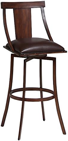Impacterra Amrita Swivel Barstool, 26", Noyer/Ford Brown