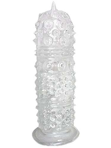 XIKEZAN Crystal Soft Silicone Penis Extender Enlarger Sleeve Condom Sexual Delay Ejaculation Sex Toys Stimulator for Men + Free Lubricant(A)