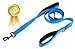 Wagtime Club Soft &Thick Dual Handle 6FT Dog Leash, Premium Nylon Double Padded Handles for Medium, Large or XLarge Dog (Bright Blue)