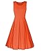 STYLEWORD Women's Sleeveless Casual Cotton Flare Dress(Orange,S)