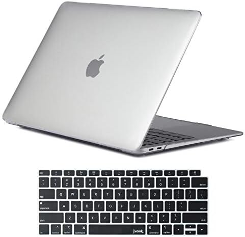jvomk New MacBook Air 13 Inch with Touch ID 2018 Release A1932 Retina Display, Rubber Coated Hard Shell Protective Case with Keyboard Cover (Crystal Clear)
