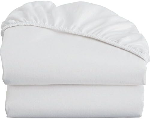 2x Cot Bed 100% Cotton Jersey Fitted Sheets 70 x 140 cm by F4D (White)