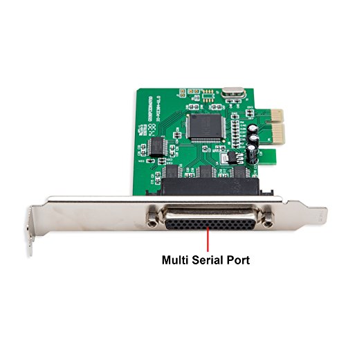 IO Crest 4 Serial Ports PCI-e Controller Card with Fan-Out Cable and Bundled with Low Profile Bracket SI-PEX15038