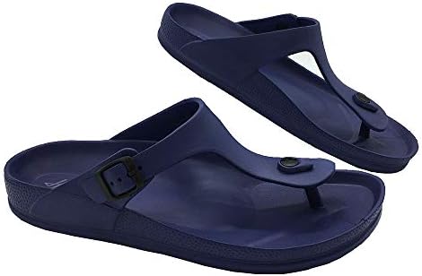 LUFFYMOMO Adjustable Slip on Eva Double Buckle Slides Comfort Footbed Thong Sandals for Womens Mens