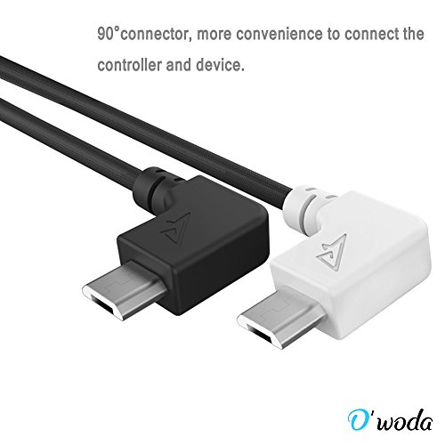 O'woda Micro USB to Mciro USB OTG Cable 11.4inch Nylon Braided Data Cord Video Transfer Connector for DJI Mavic Pro / Mavic Pro Air / Spark to Android Mciro USB Phone / Tablet (Micro USB - Black)