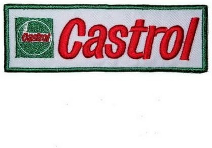 Castrol Embroidered Iron on Patch ,Sew On Car Logo Clothes Clothing Skull Motorcycle