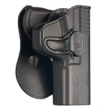 S&W M&P 9MM Full Size Holster, OWB Holster For Smith & Wesson MP 9MM/40S&W SD9VE SD40VE M2.0 Compact(NO SHIELD), Polymer Outside The Waistband Carry Belt Holster With 360° Adjustable Paddle-Right Hand