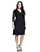 LookbookStore Women's Plus Size Lace 3/4 Sleeves Formal True Wrap Dress