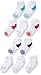 Fruit of the Loom Girls' Little Half Cushion Ankle 10 Pack Sock, White Assorted, Small (Shoe Size: 6-10.5)